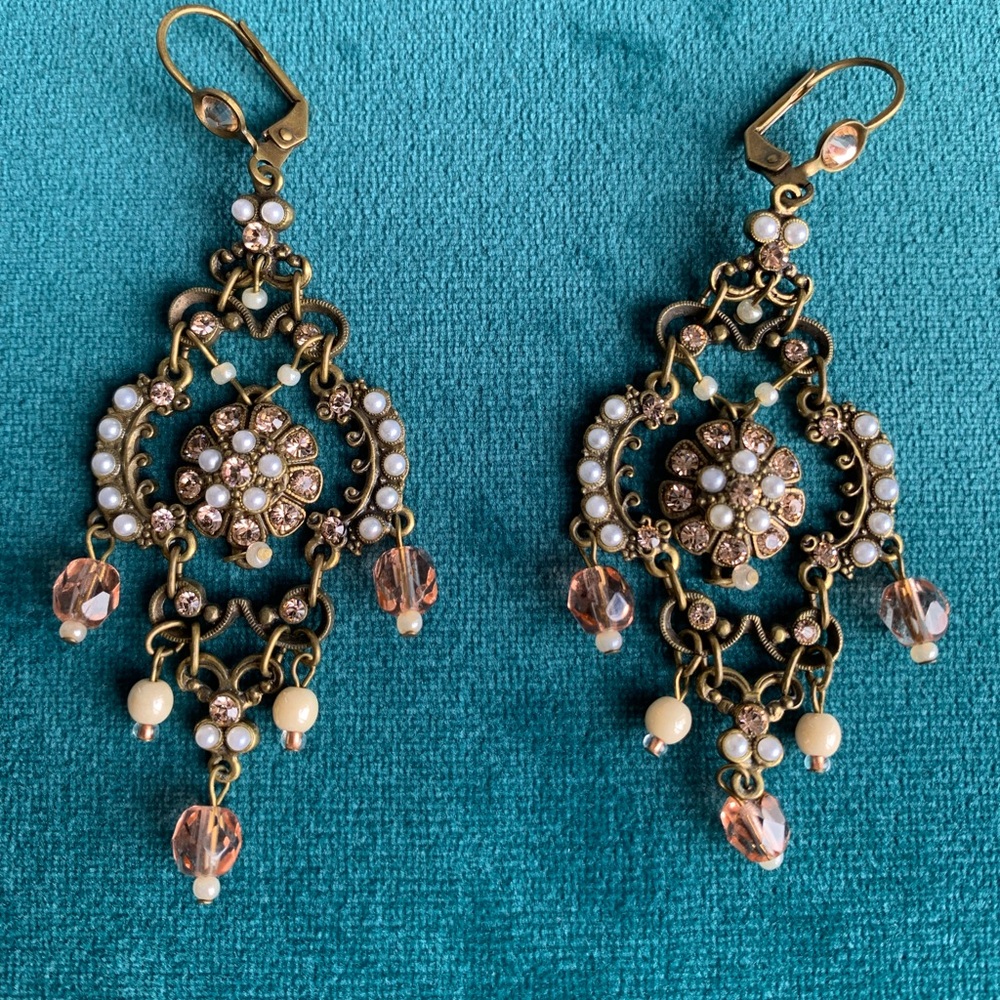 Signed Michal Negrin Neo-Victorian Chandelier Earrings